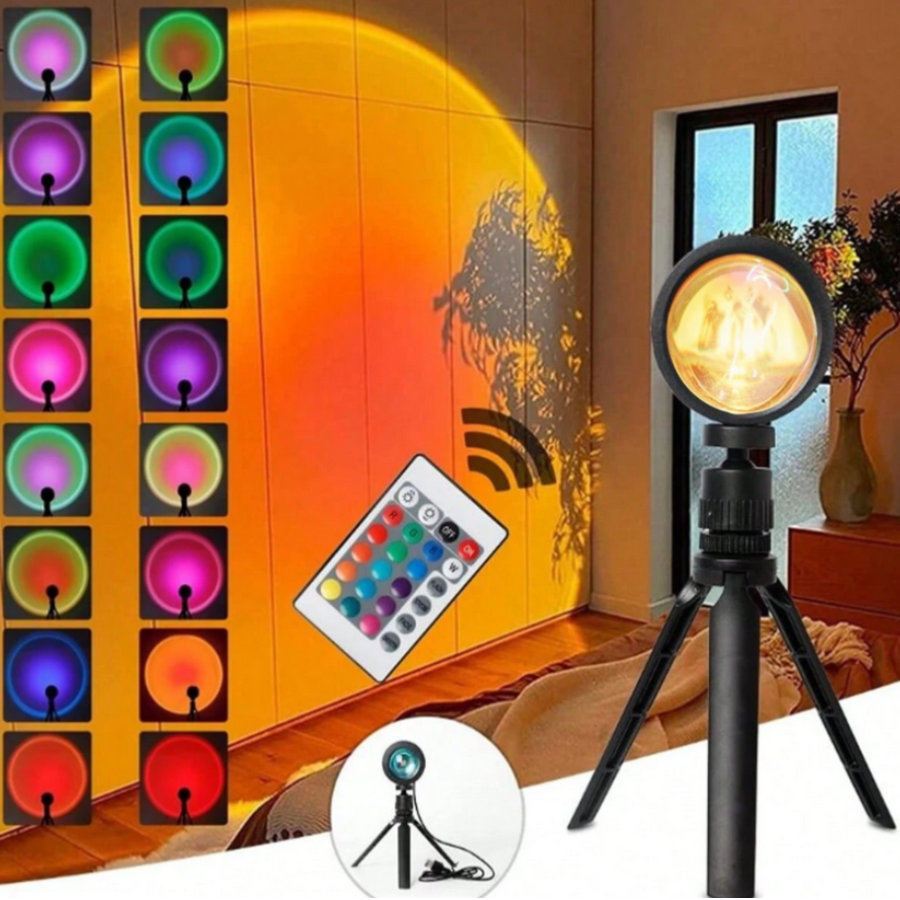 FALCO GEAR™ Sunset Aura RGB – Lámpara Proyector Atardecer 16 Colores