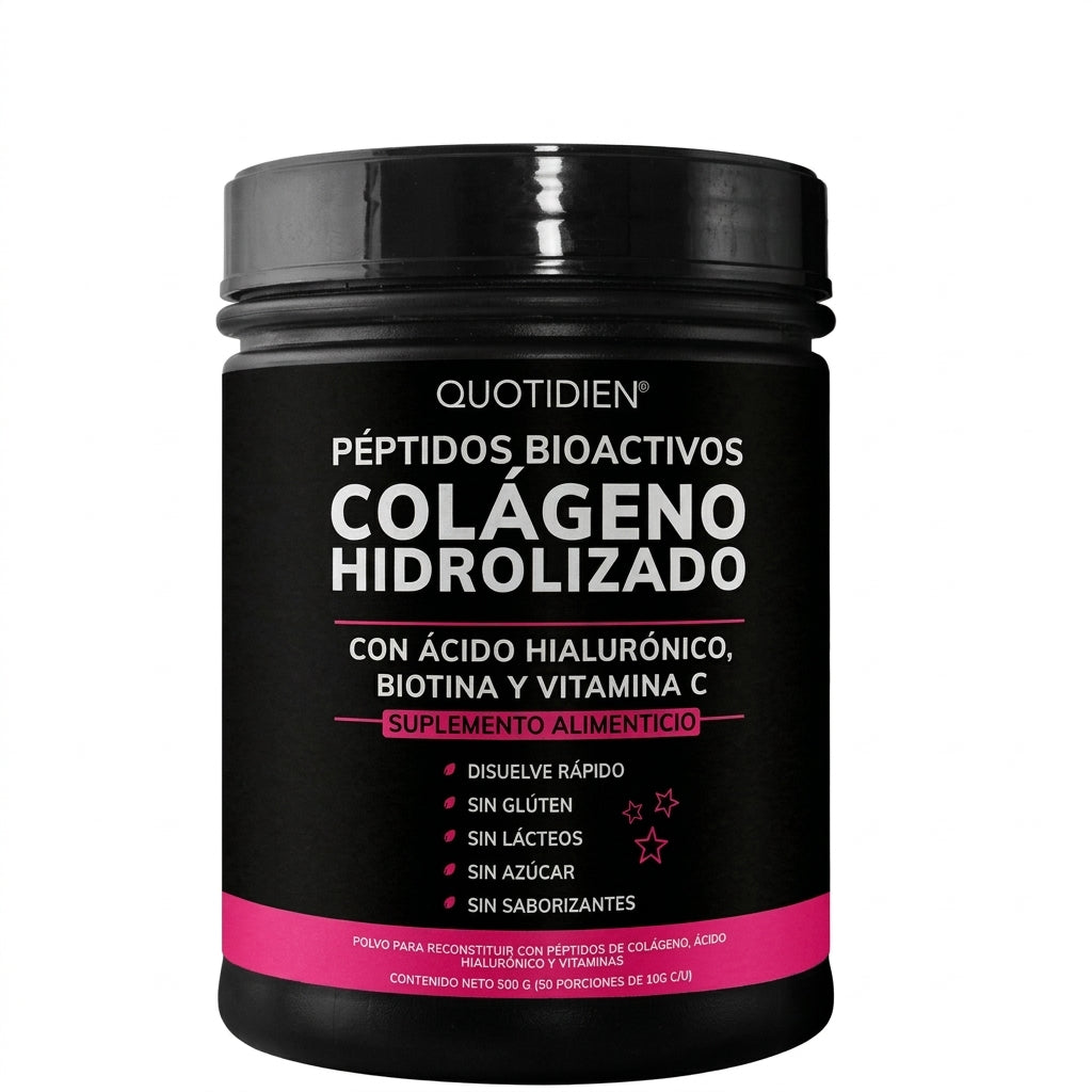 Colágeno Hidrolizado Quotidien* con Biotina, Vitamina C y Ácido Hialurónico — 500 g